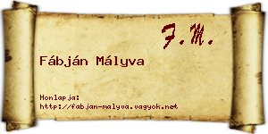 Fábján Mályva névjegykártya